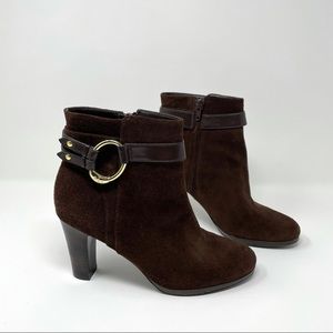 Lauren Ralph Lauren Brown Suede Ankle Booties Size 6